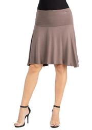Plus Size Fold Over Knee Length Skirt