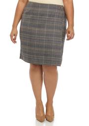 Plus Size Plaid Print Skirt
