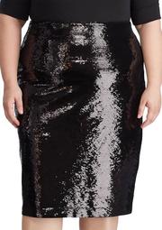 Plus Size Sequined Skirt