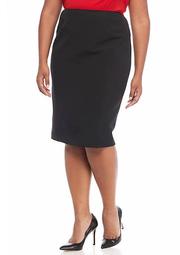 Plus Size Solid Pencil Skirt