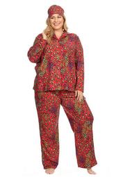 Plus Size 3 Piece Pajama Set