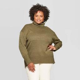 Women's Plus Size Turtleneck Tunic Sweater - A New Day™