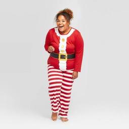Women's Plus Size Holiday Santa Pajama Set - Wondershop™ Red 1X