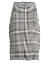 Plaid Bi-Stretch Pencil Skirt