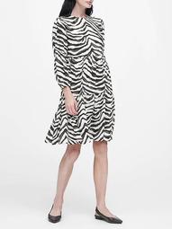 JAPAN EXCLUSIVE Zebra Print Tiered Dress