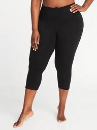 Mid-Rise Plus-Size Fitted Yoga Crops