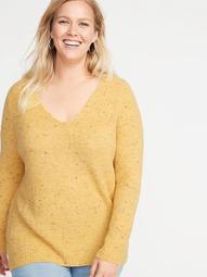 Plus-Size Cozy V-Neck Sweater