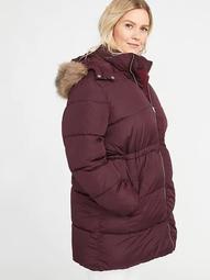 Plus-Size Hooded Frost-Free Long-Line Jacket 