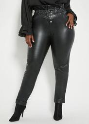 Faux Leather High-Waist Pant