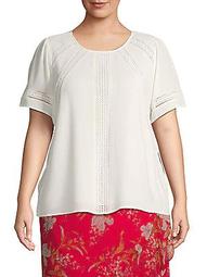 Plus Embroidered Lace Top