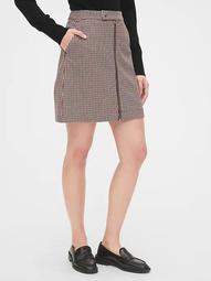 Plaid Zip-Front Mini Skirt