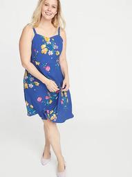 Plus-Size Fit & Flare Floral Cami Dress 