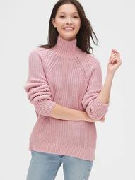Shaker Stitch Turtleneck Sweater