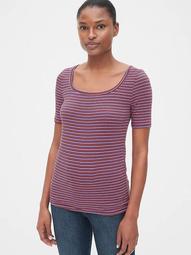 Featherweight Stripe Square-Neck T-Shirt