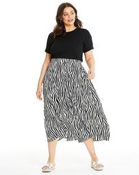 Glamorous Zebra Print Midi Skirt