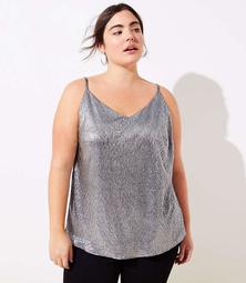 LOFT Plus Shimmer Pleated Cami