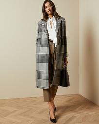 Wool checked coat