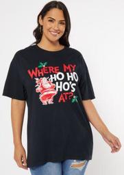 Plus Black Where My Ho's At Graphic Tee