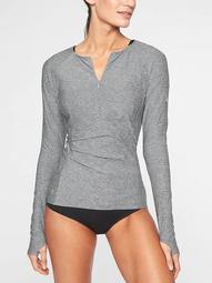 Pacifica Wrap Front Heather Top