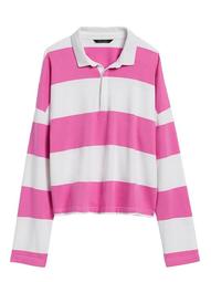 Cropped Rugby Stripe Polo