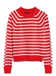 Stripe Cotton-Blend Cropped Sweater