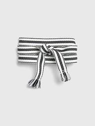 Woven Stripe Tie-Belt