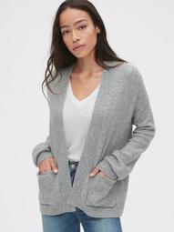 Relaxed Open-Front Cardigan Sweater