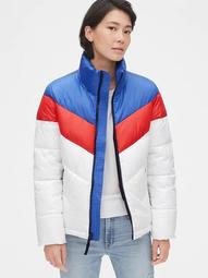 ColdControl Max High Shine Colorblock Puffer Jacket