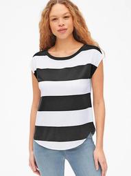 Stripe Dolman Sleeve T-Shirt
