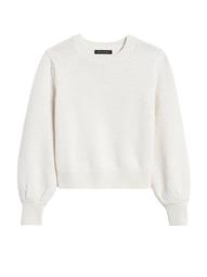 Cotton-Blend Balloon-Sleeve Sweater