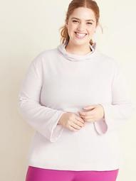 Plus-Size Pleated-Back French-Terry Swing Hoodie   