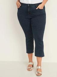 High-Waisted Secret-Slim Pockets Plus-Size Side-Slit Cropped Rockstar Jeans