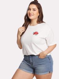 Plus Embroidered Appliques Tee