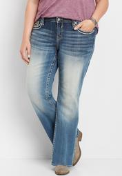 plus size Vigoss&reg; embellished pocket bootcut jean