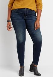 plus size dark wash jegging made with REPREVE&reg
