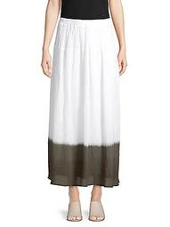 Contrast Cotton A-Line Skirt