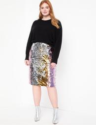 Studio Variegated Sequin Pencil Skirt