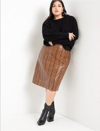 Faux Leather Snake Skirt