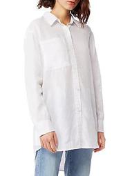 Sidra Linen Blend Button-Down Shirt