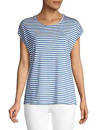Ava Striped Dropped-Shoulder Top