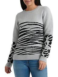 Animal Printed Crewneck Sweater