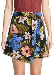 Tropical Wrap-Front Skirt