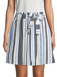 Stripe-Print Mini Skirt