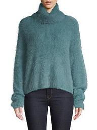 Cowl-Neck Fuzzy Sweater
