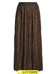 Disco Long Leopard-Print Skirt