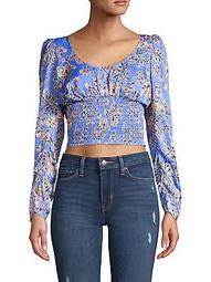 Floral Smocked Cropped Top