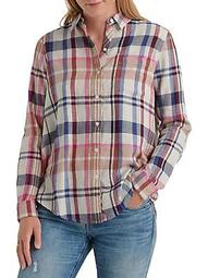 Plaid Long-Sleeve Cotton-Blend Shirt