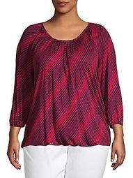 Pleated Contrast Top