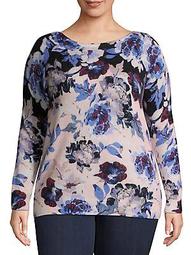 Plus Plus Floral Cashmere Boatneck Sweater