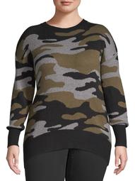 Como Blu Women's Plus Size Printed Sweater
